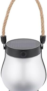 Solar Lantern,Hanging Solar Lights with Warm Light,Hemp Rope Lamp Rainproof Decorate for Outdoor Garden Pathway Yard Table Porch, 400mAh Li Battery