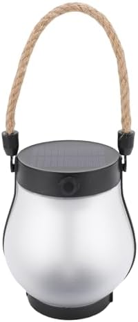 Solar Lantern,Hanging Solar Lights with Warm Light,Hemp Rope Lamp Rainproof Decorate for Outdoor Garden Pathway Yard Table Porch, 400mAh Li Battery