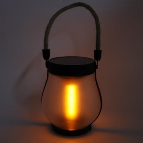 Solar Lantern,Hanging Solar Lights with Warm Light,Hemp Rope Lamp Rainproof Decorate for Outdoor Garden Pathway Yard Table Porch, 400mAh Li Battery - Image 7