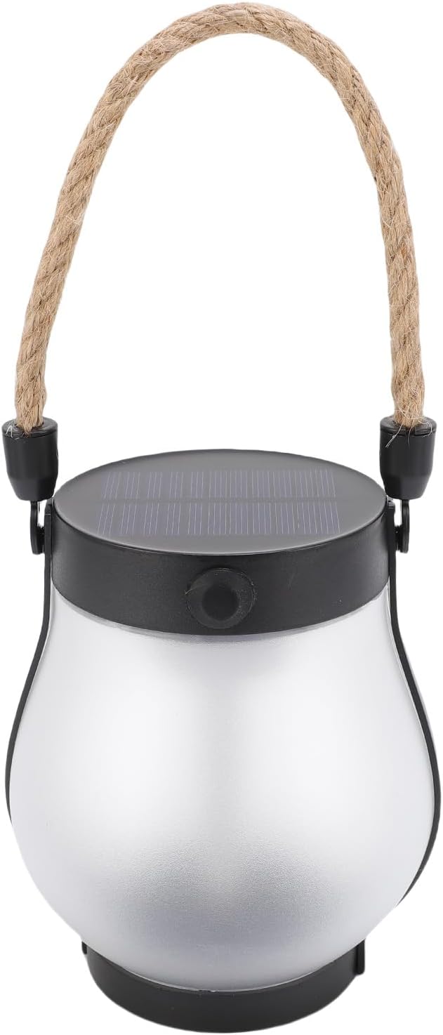 Solar Lantern,Hanging Solar Lights with Warm Light,Hemp Rope Lamp Rainproof Decorate for Outdoor Garden Pathway Yard Table Porch, 400mAh Li Battery - Image 9